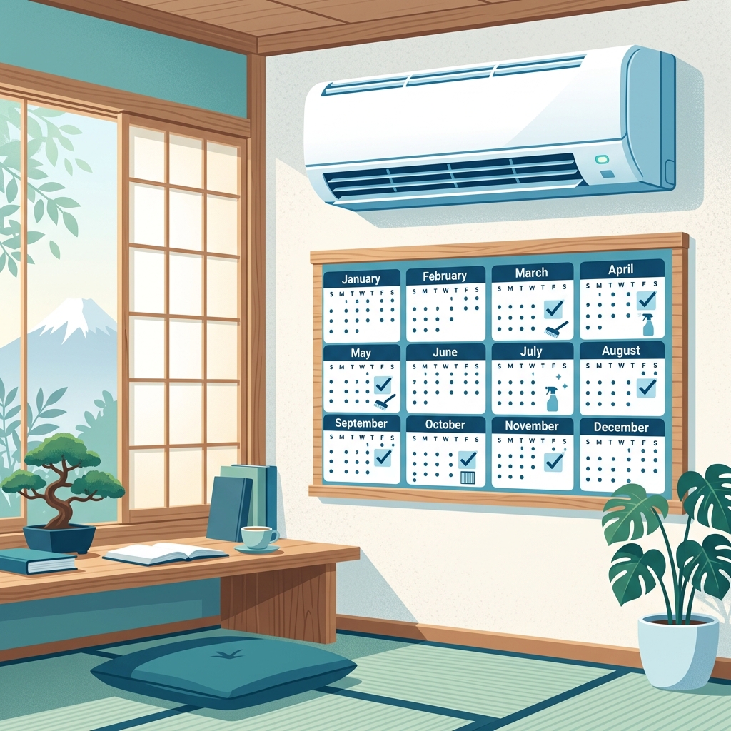 エアコンクリーニングの頻度カレンダー