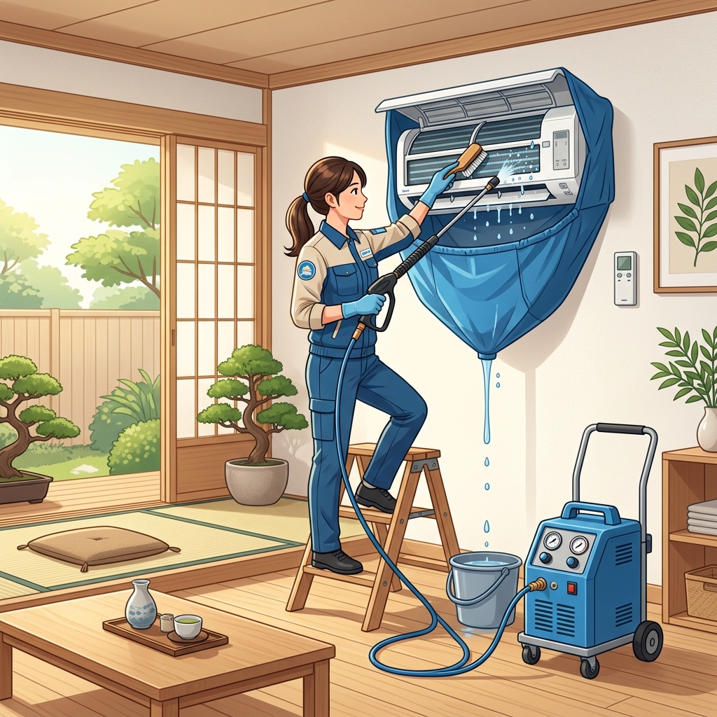 エアコンクリーニングの様子