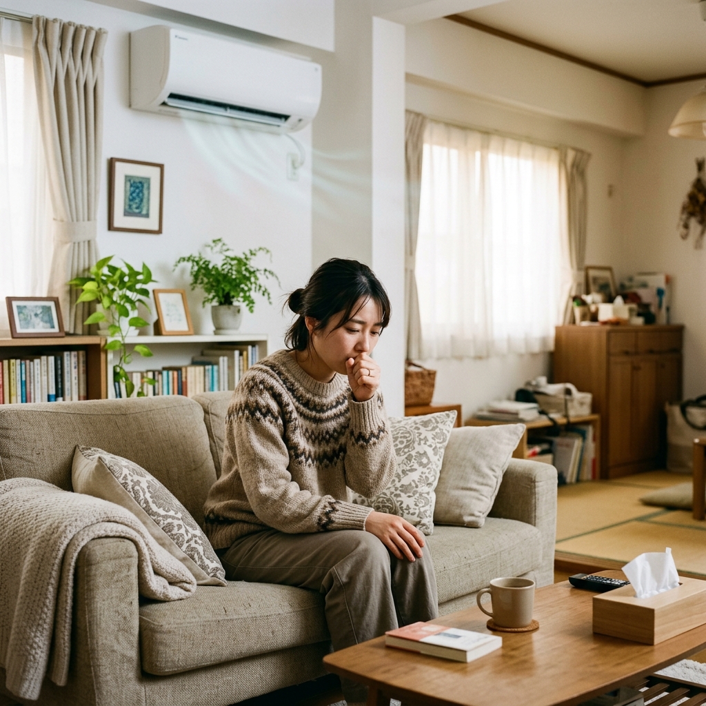 エアコンをつけると咳が出る？考えられる原因と対処の順番