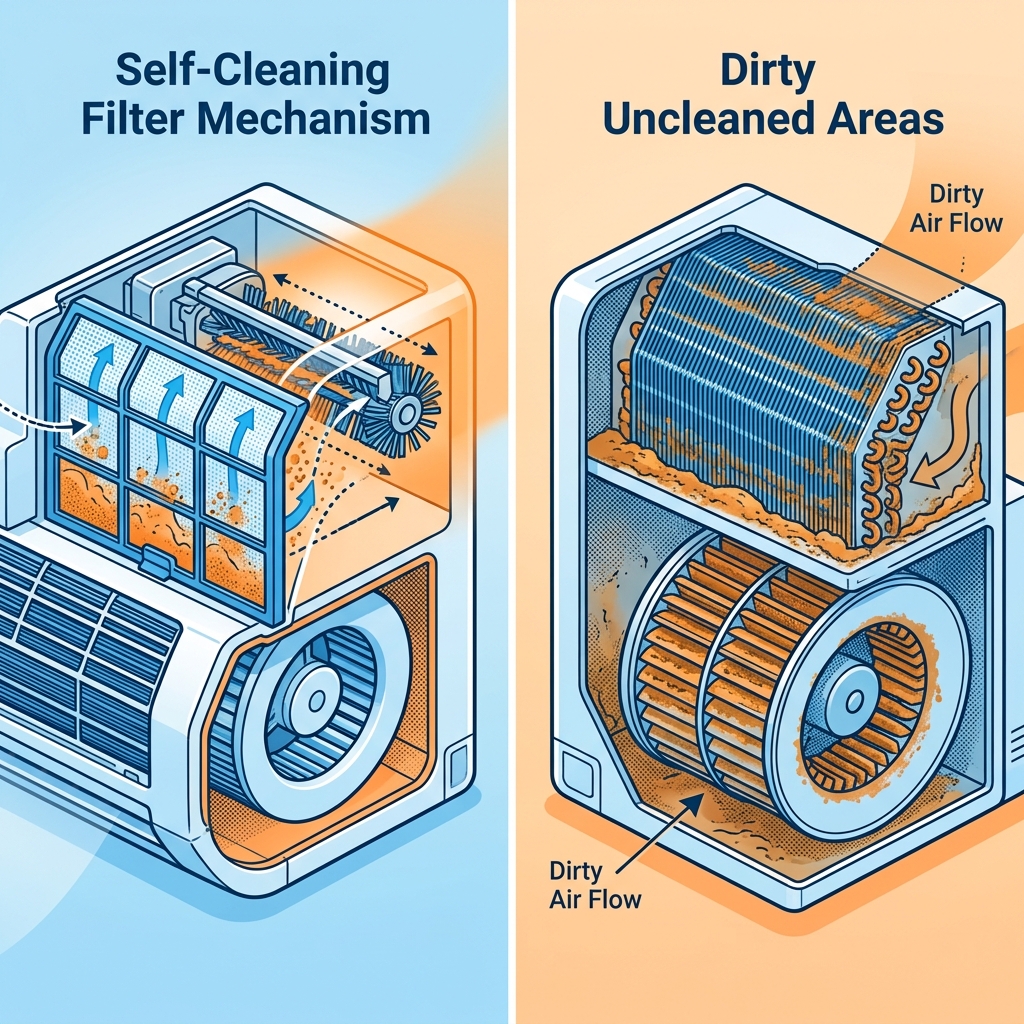 お掃除機能付きエアコンの構造