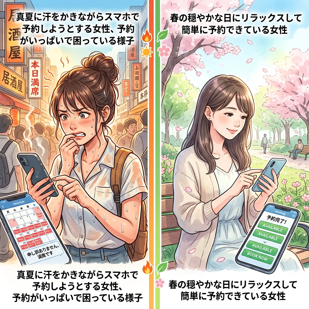 繁忙期と閑散期の比較