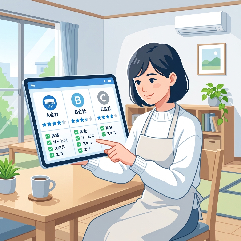 業者を比較検討するイメージ