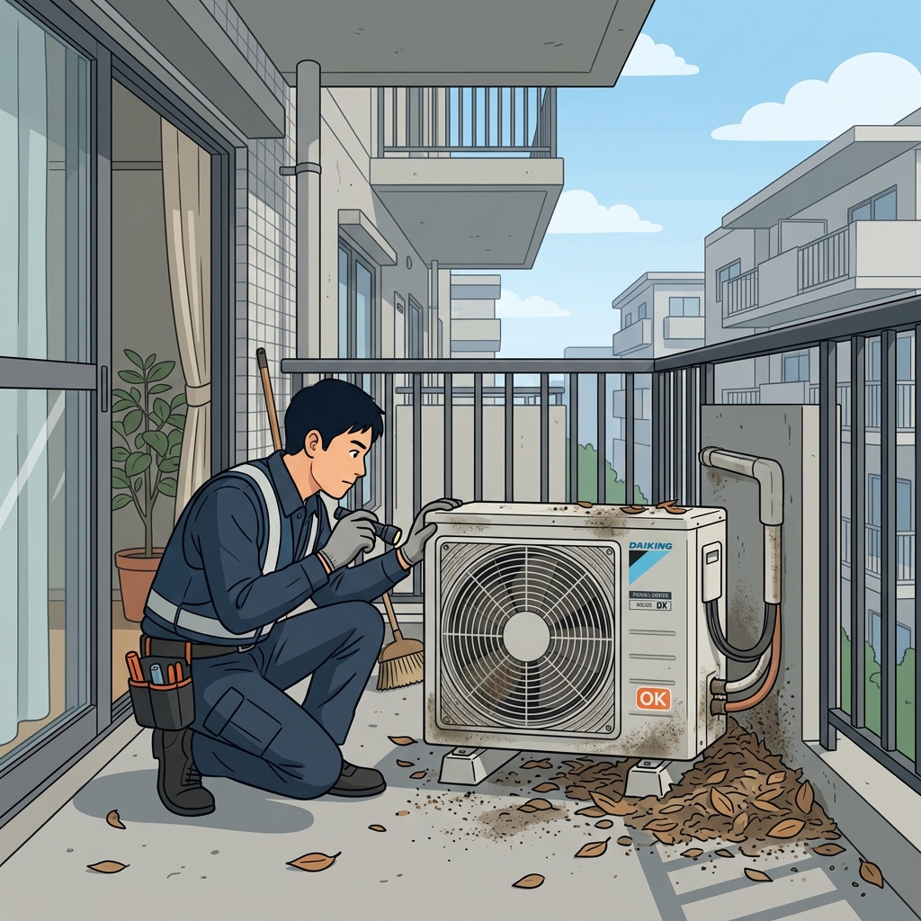 室外機の汚れチェック